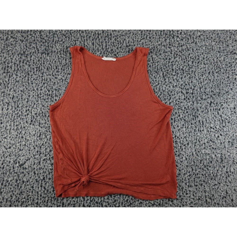 Double Zero Tank Top Womens Medium Rust Orange Excellent Side Knot DZ20C759